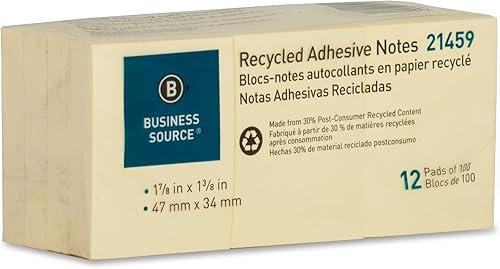 Miniatura 4 de Business Source Notas adhesivas amarillas, 1-78" x 1-38" (21459)