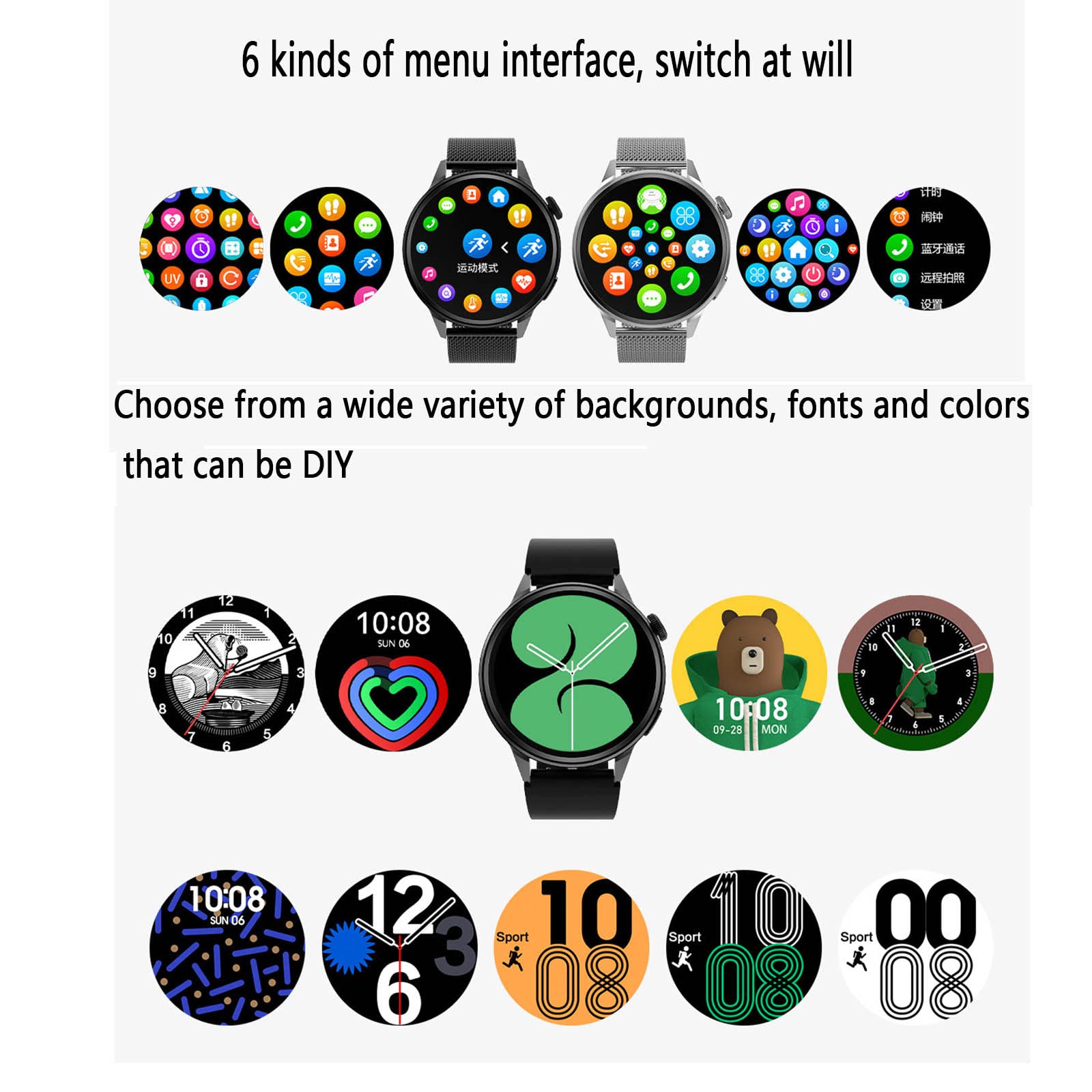 Inteligentny zegarek dla mężczyzn inteligentne zegarki dla kobiet smartwatch z funkcją połączenia Bluetooth rozmowy asystent AI GPS śledzenie sport
