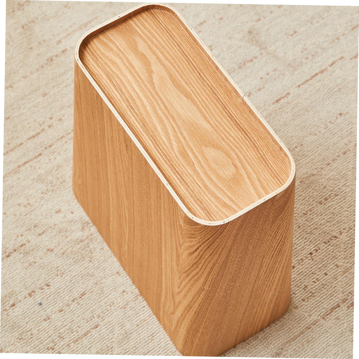 jojofuny Holz Mülleimer Stabiles Material Schmaler Abfallbehälter für Küche und Bad Platzsparender Recycling Papierkorb