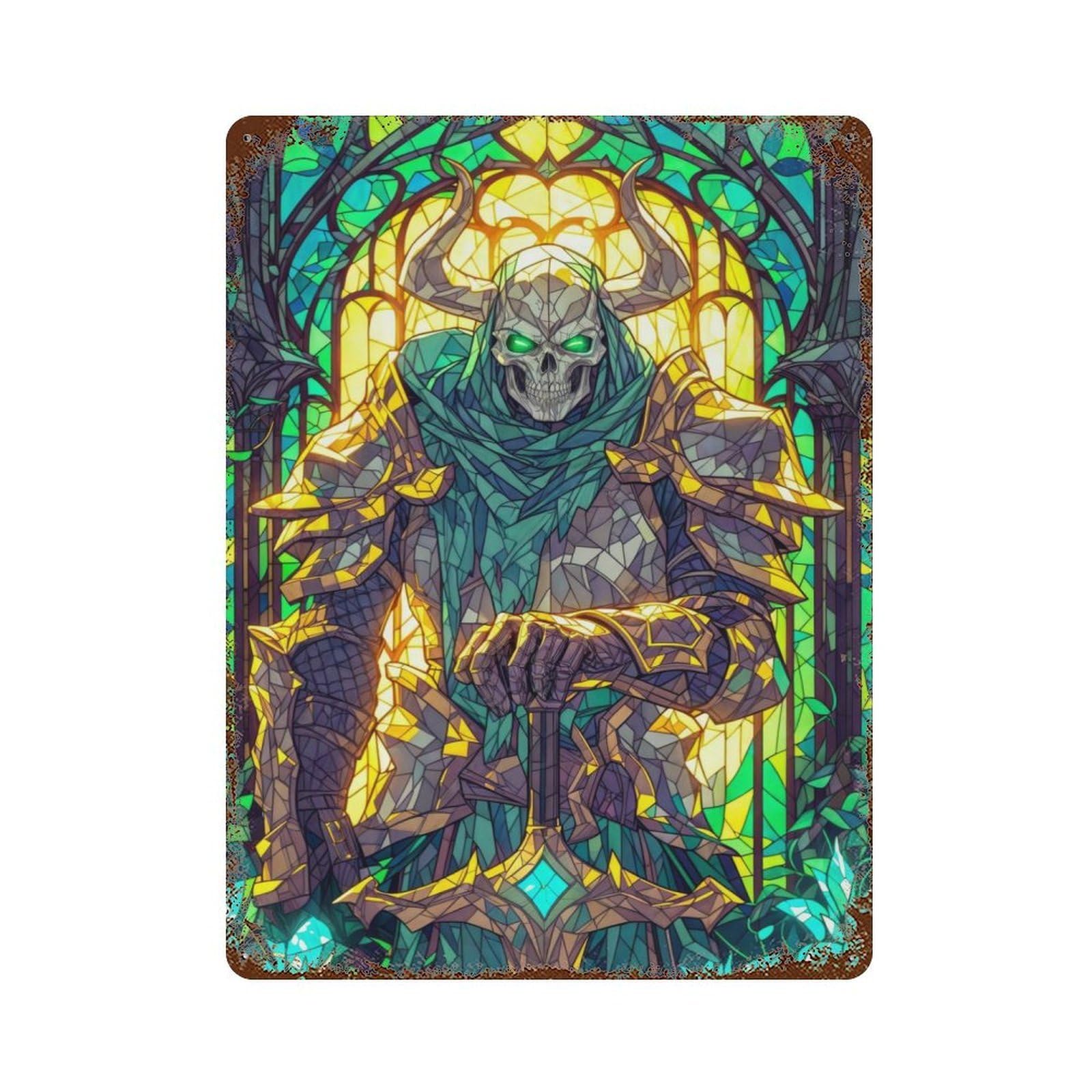 Dark Overlord 15.7"x11.8" Rustic Tin Plaque, Novelty Wall Decor for Living Room, Hallway And Home Decor
