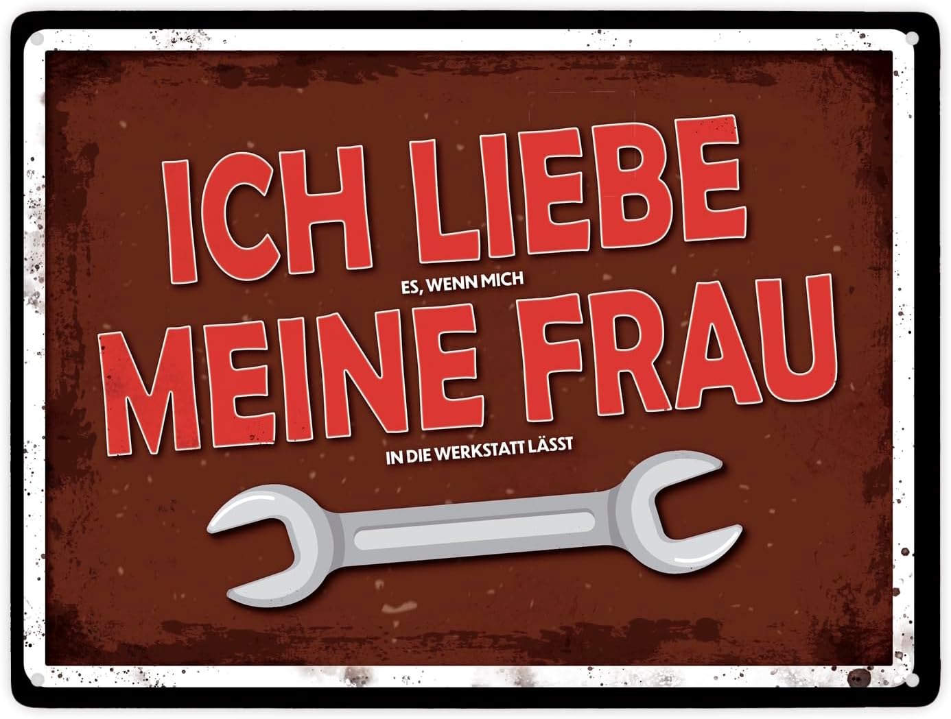 RAHMENLOS Blechschild 'Unsere Stundensätze' - Lustiges Handwerker-Schild Aus Aluminium