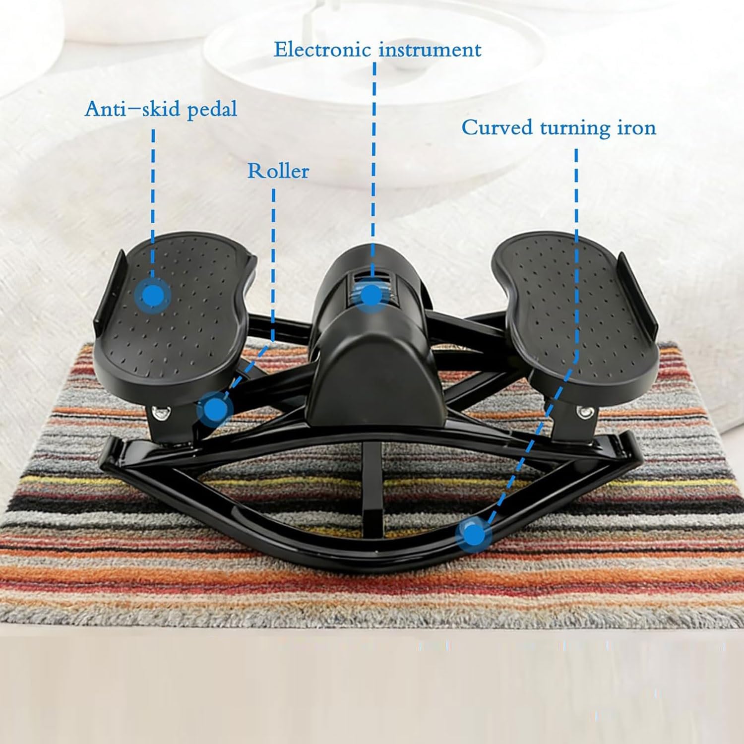 Stepper Lateral Compacto Stepper Lateral portátil for piernas glúteos Abdominales con digitalizador con Manta silenciosa cordón de Ajuste
