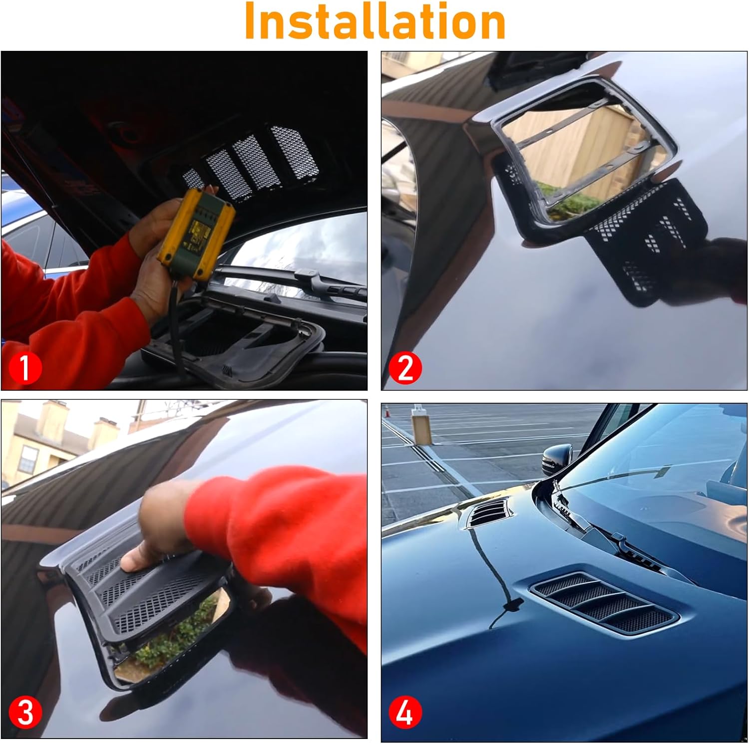 Compatible with Mercedes Benzs Hood Air Vent Grille Cover Trim 2012-2015,W166 ML GL Class Air Hood Scoop Bonnet Replace Left&Right Side,Replacement for 1668800105 LH/1668800205 RH,Black,1 Pair - Image 6