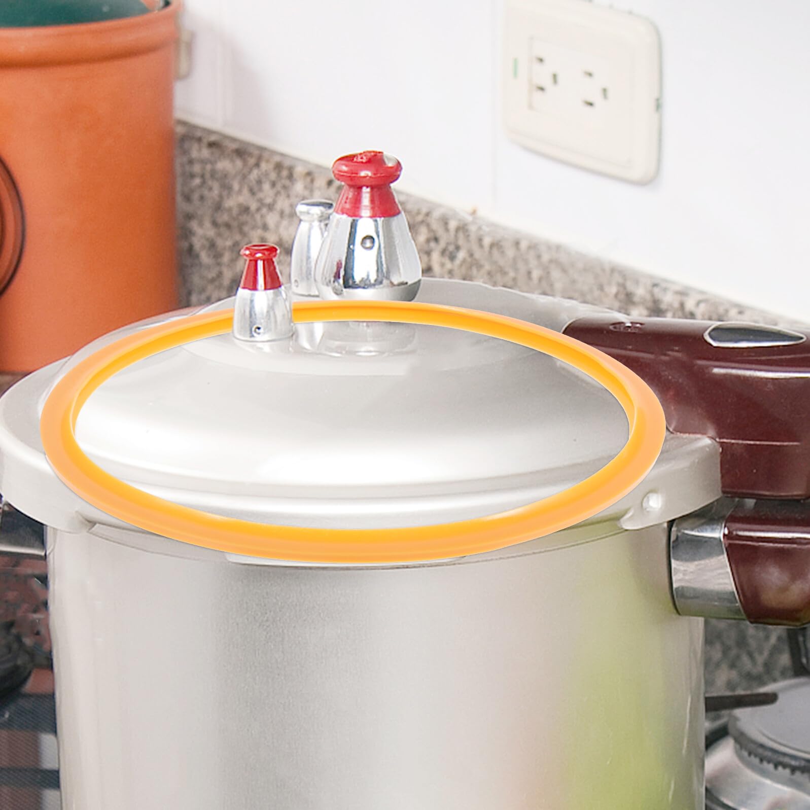 DOITOOL Silikon Dichtungsring für Schnellkochtöpfe 22cm Aluminium Topfring Ersatzteil Hochtemperaturbeständig Luftdicht für Haushalts Schnellkochtopf Zubehör