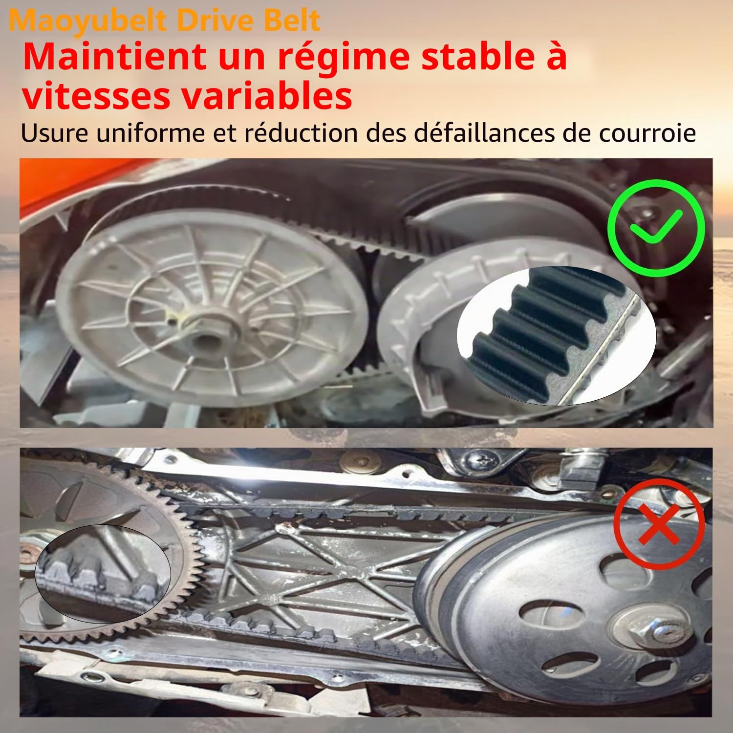 Courroie de transmission moto compatible Polaris Sportsman SP 850 XP 1000 550 Touring EPS Forest Ranger 400 Scrambler 3211123 3211160