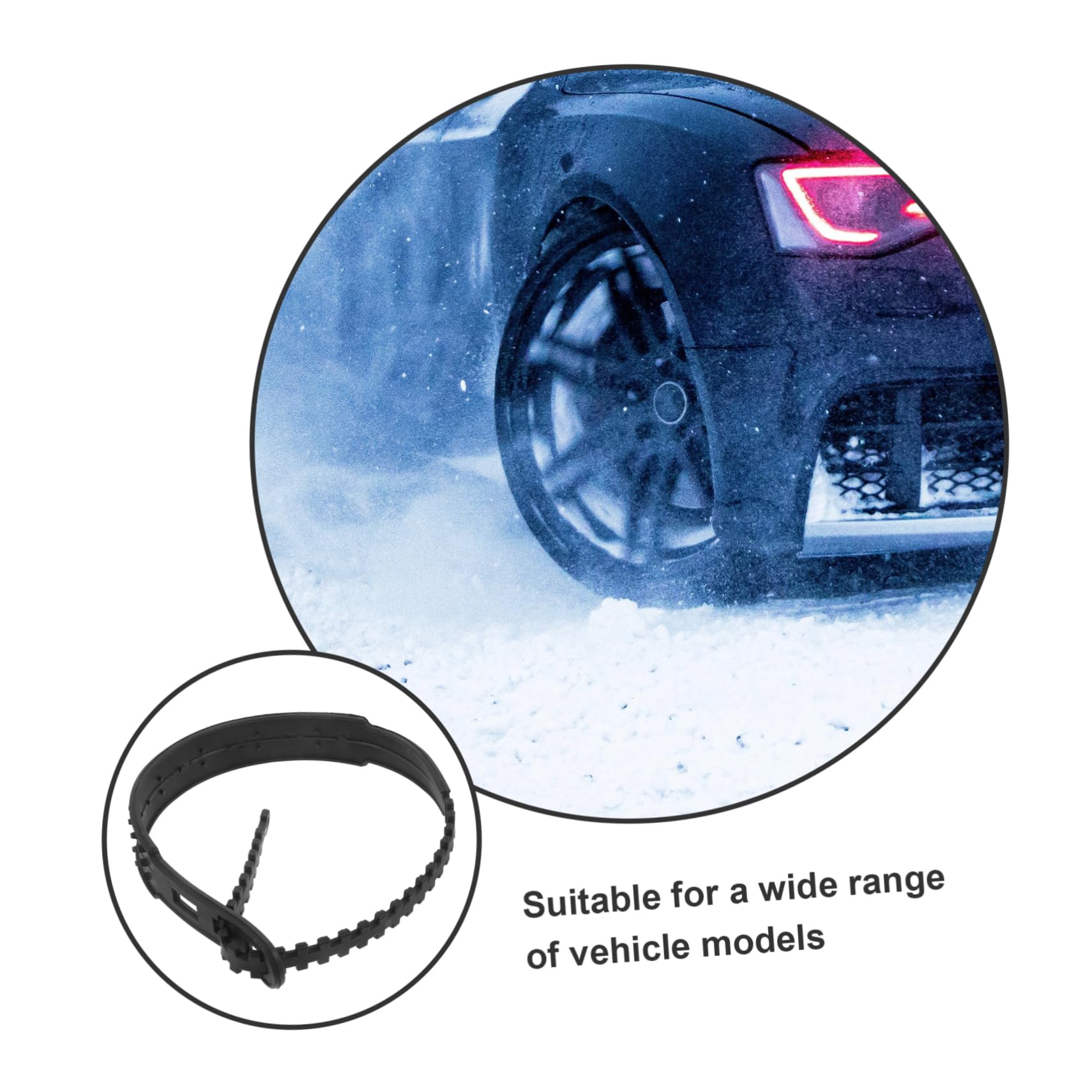 SOLUSTRE Tire Chains for Cars 5 Pack Winter Chains Anti-slip Durable for Icy Roads