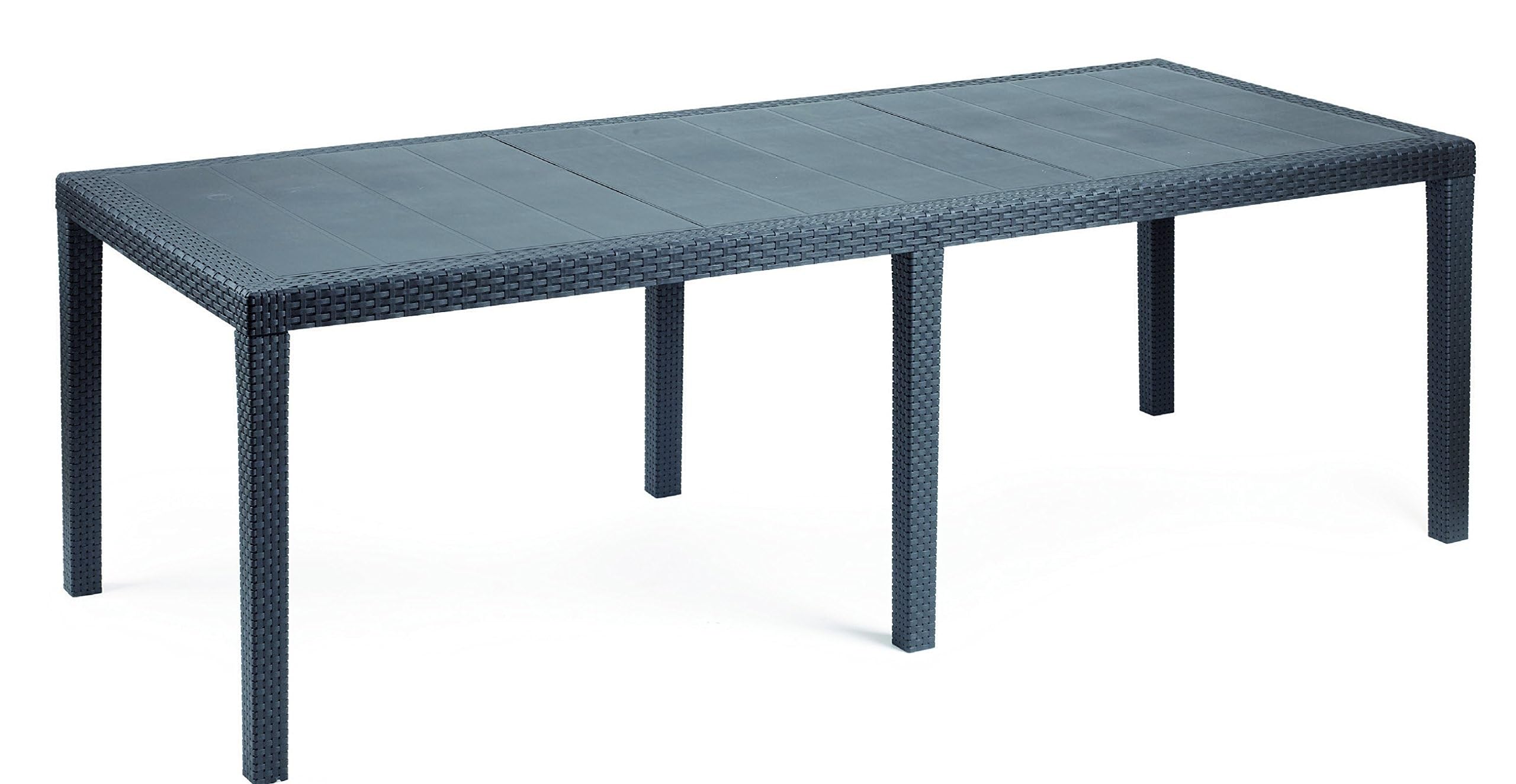 Dmora Table d'extérieur Roma extensible effet rotin 150/220x90x72 cm Anthracite