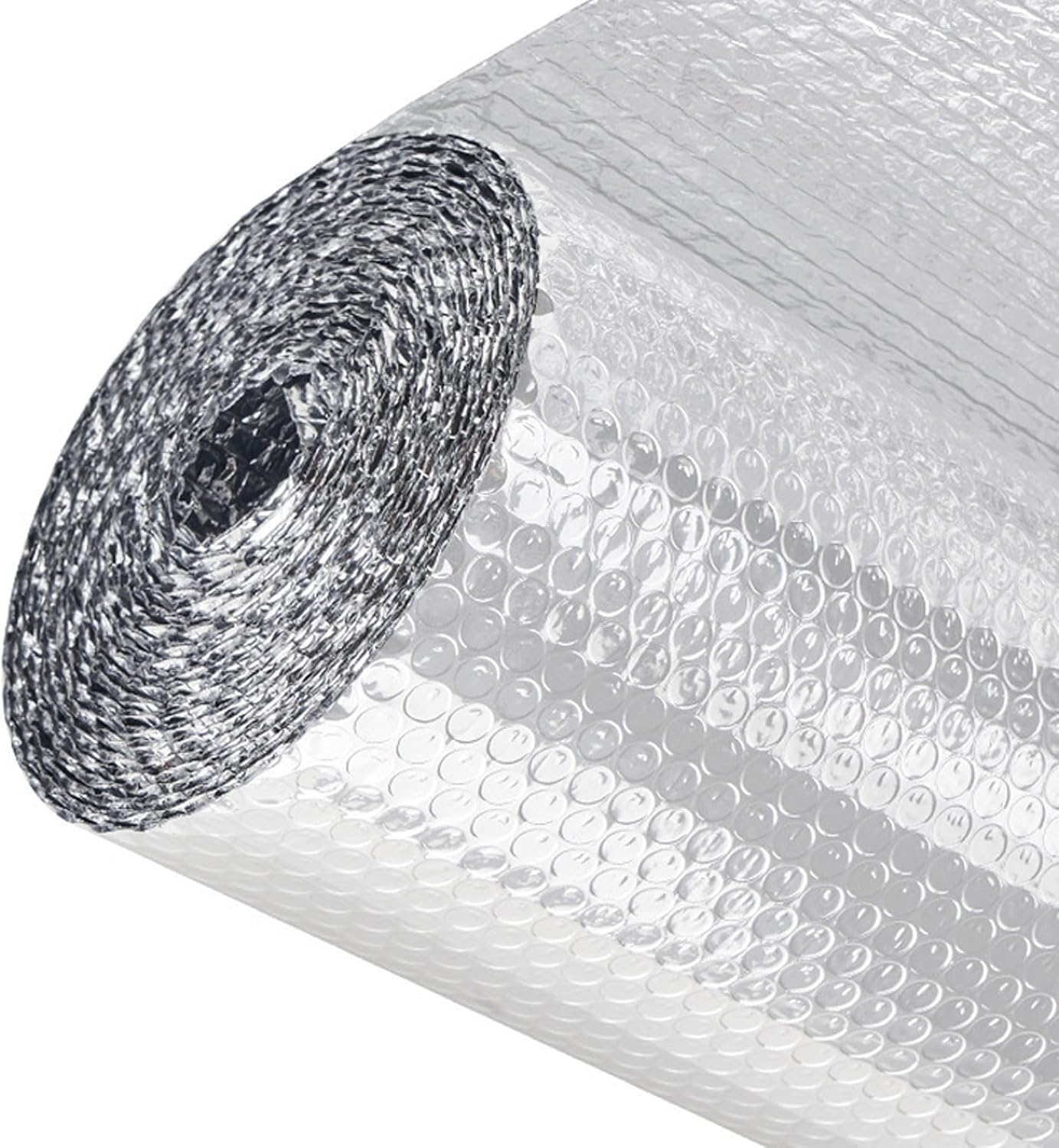 Odblaskowa Podwójna Aluminiowa Folia Bąbelkowa Rolka Izolacyjna Samoprzylepna, Osłona Termiczna Izolacja Termiczna Bariera Promiennikowa Do Okien Kanały Rv Grzejnik Szopa Dachowa, Silver, 1 * 15m
