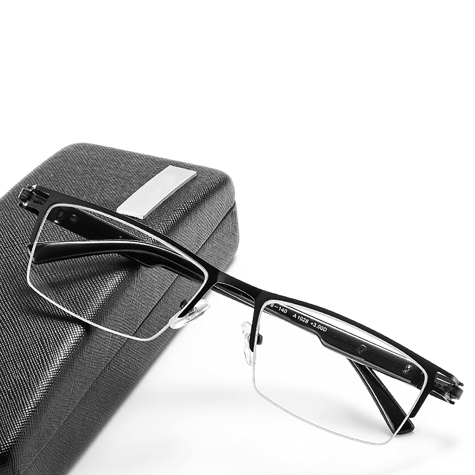 Gafas De Lectura para Hombres y Mujeres, Moda Gafas De Lectura con Luz Anti-Azul, Gafas de Lectura Graduadas Ultra Delgadas, Bisagras de Resorte +2,00