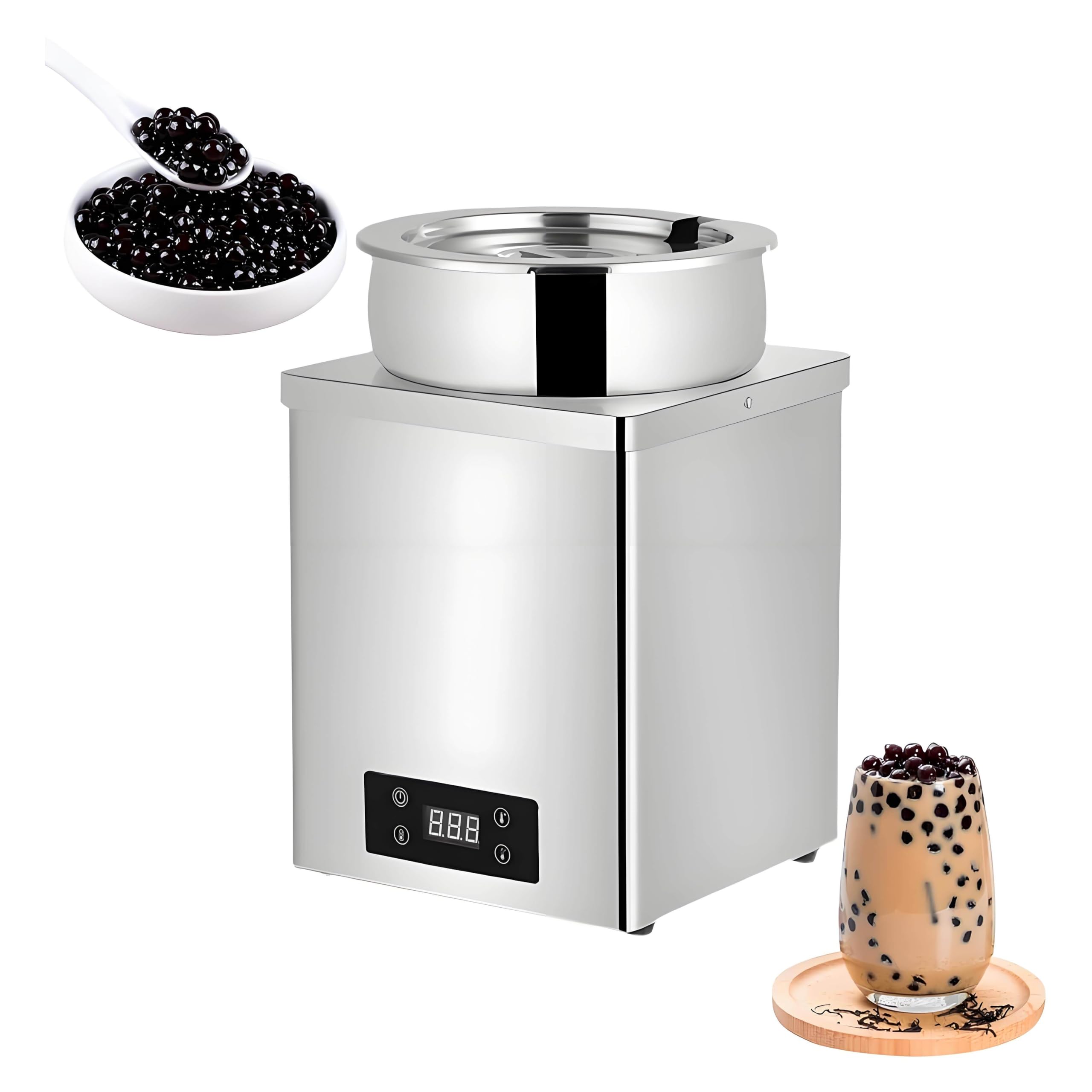 GSHSHOU Commercial 300w-600w Pearl Warmer Tapioca Insulation Pot,3L/7L Suitable Milk Tea,Sushi Shop Food Warm for Sushi,Rice,Milk Bubble Tea,Taro Ball 7L