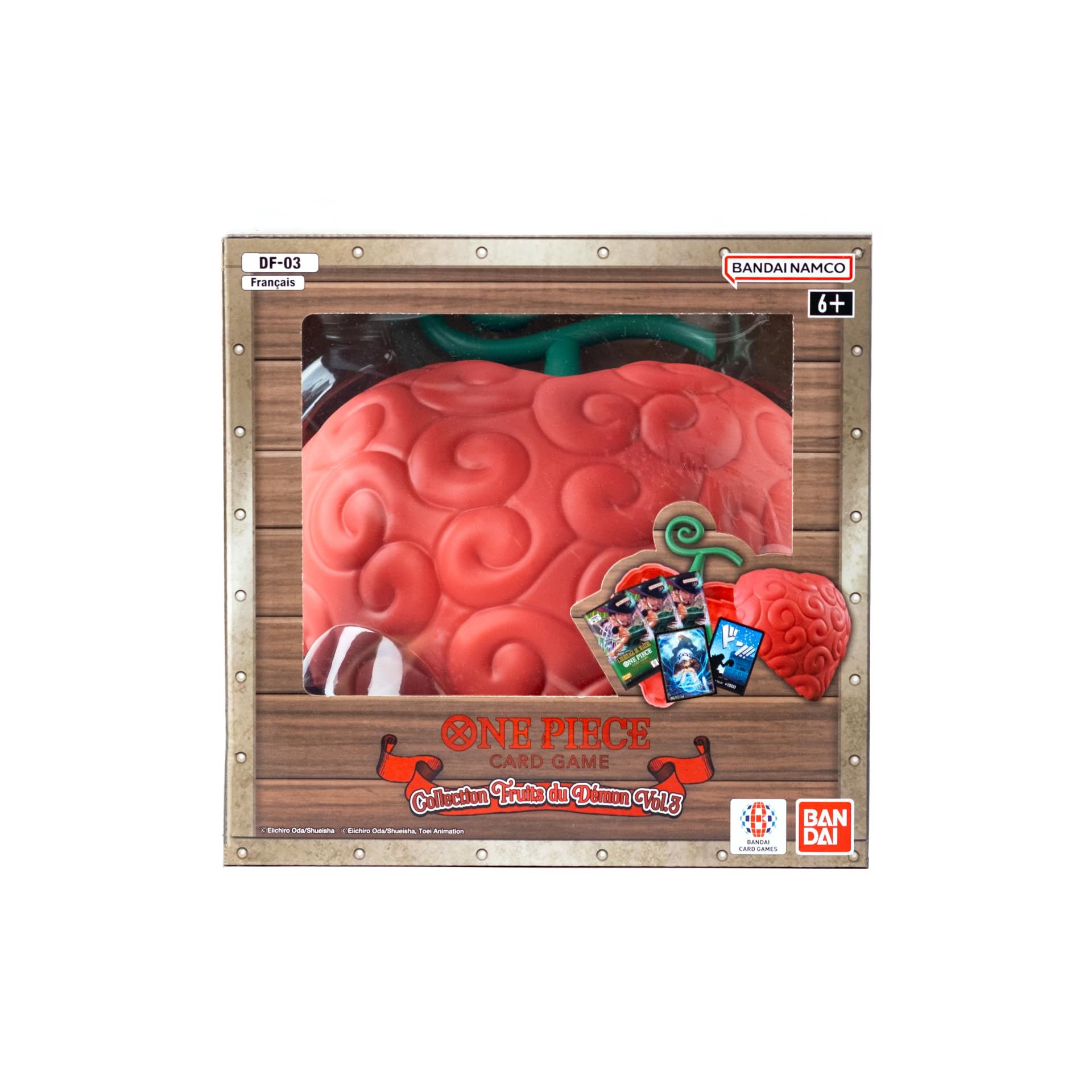 Asmodee - One Piece: Devil Fruit Collection 3 - Bandai - Cofanetto carte collezionabili a forma di frutto del Bisturi - 3 booster inclusi