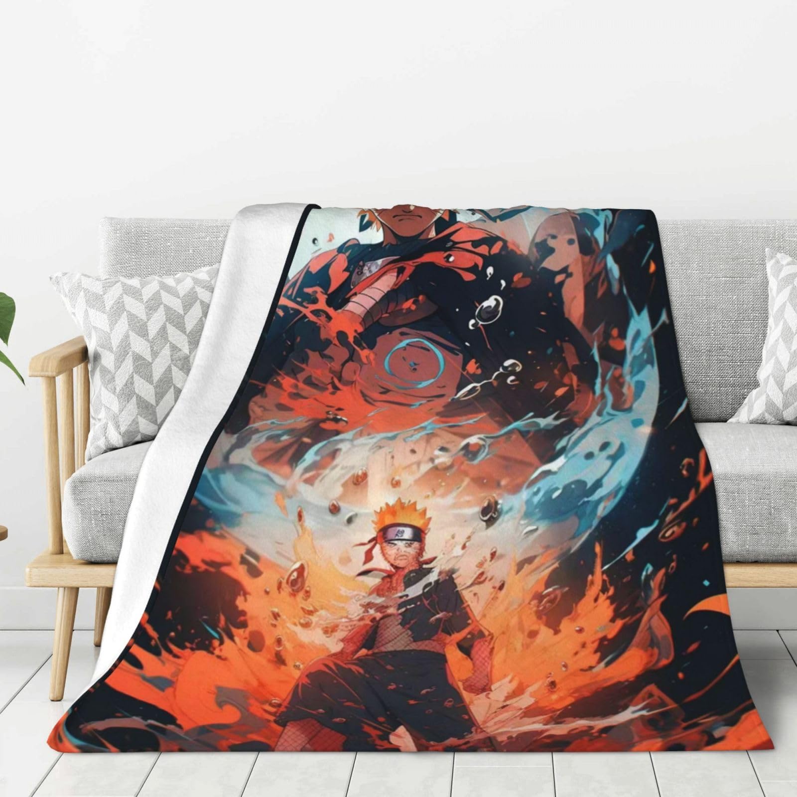 Photo 1 of Anime Blanket Ultra-Soft Cartoon Throw Blanket 3D Printed Fleece Blanket Warm Flannel Blanket for Living Room Decor Couch Bed (5040, A) A 5040