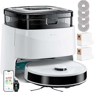 Lefant M3 Robot Aspirateur Laveur 12 000 Pa, Station Multifonctionnelle, Double Serpillière Rotative 200 TR/Min, Navigation dToF, Évitement d'obstacles PSD, 220min, 30 réglages de Niveau d'eau