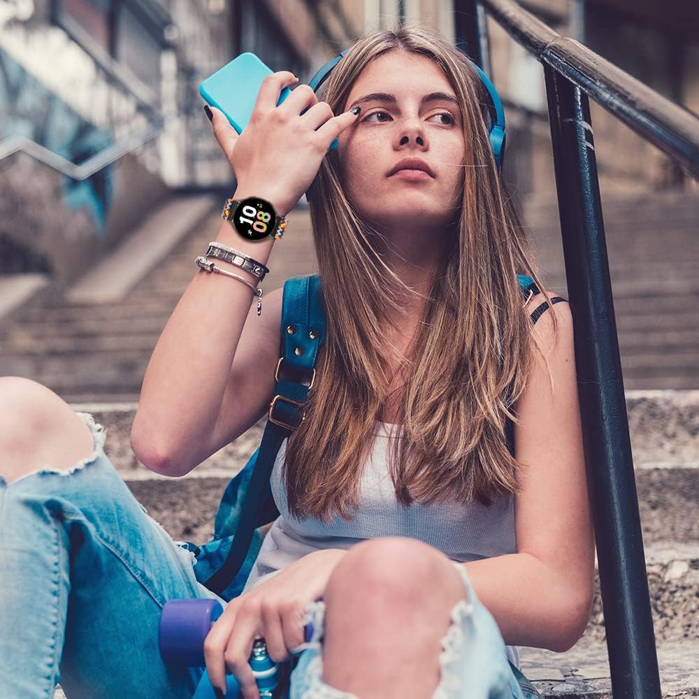 20mm Sport Loop Band Compatible With Samsung Galaxy Watch 7 6 5 4 40mm 44mm/Watch 5 Pro 45mm/Galaxy Watch 4 6 Classic 42mm 46mm 43mm 47mm/Watch 3 41mm/Active 2 Nylon Braided Strap for Women Men - Image 3