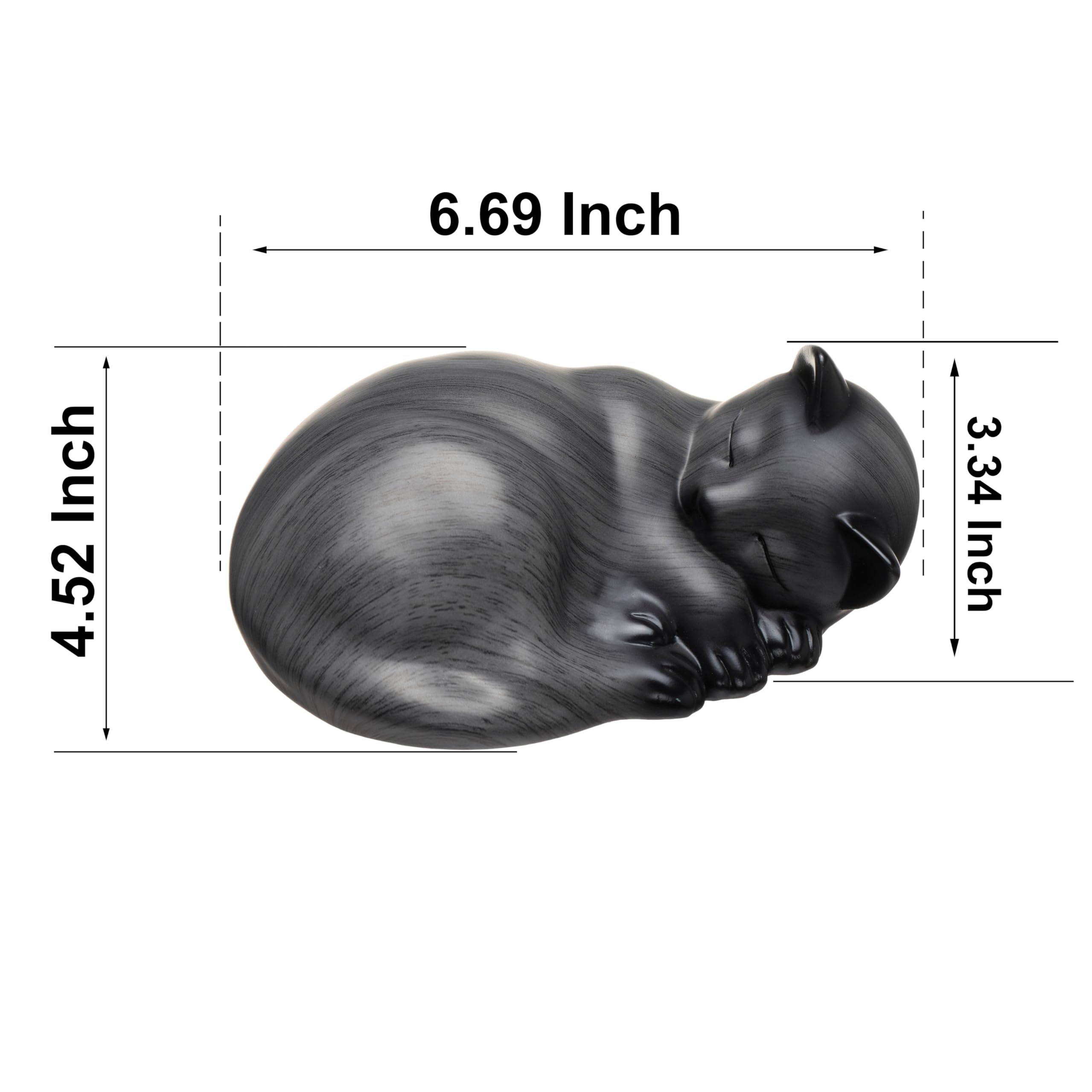 Urnas para mascotas, urna de cremación de resina para dormir, urnas de gato para cenizas, urna de animales pequeños, urnas pequeñas para mascotas (gris)