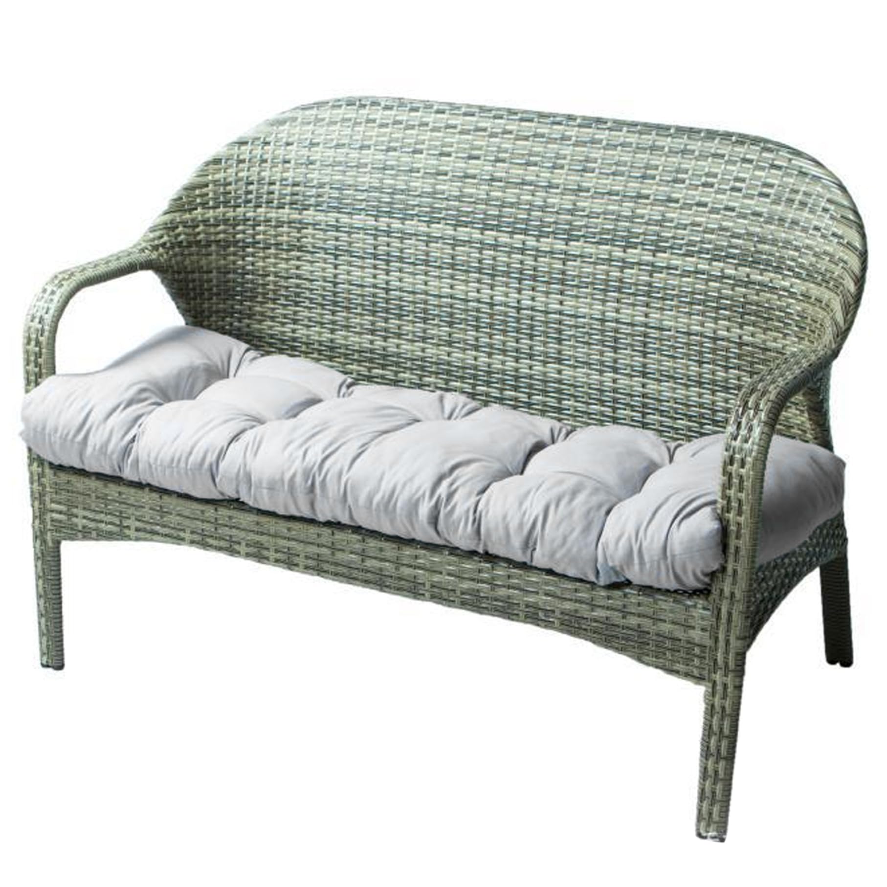Coussin de banc gris clair 130x50 résistant à l'eau pour causeuse de terrasse