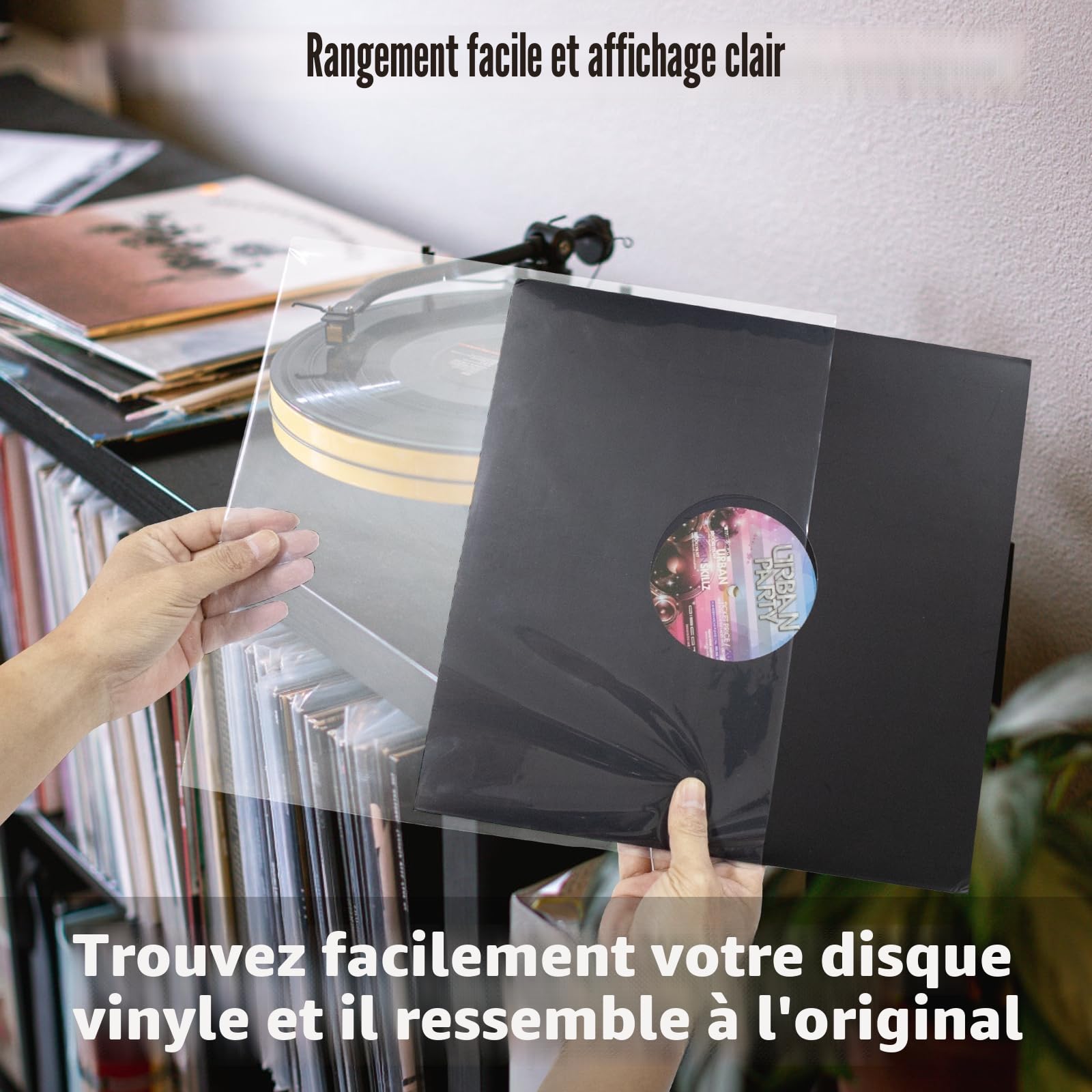 Gatefold Lot de 100 pochettes de rangement professionnelles en vinyle pour album simple et double 32,4 cm