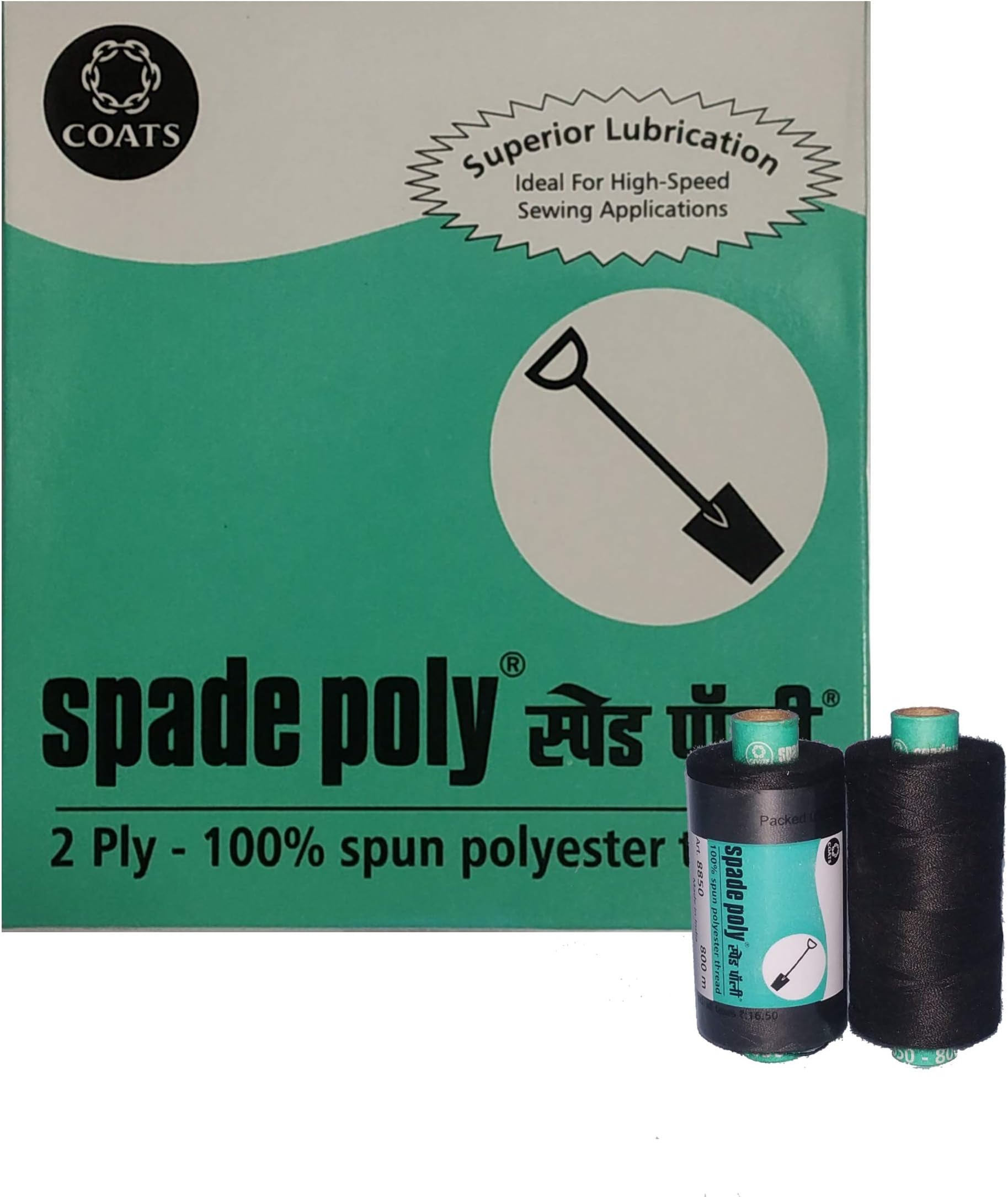 Polyester Thread 800mts/Spool, Box of 10 spools, (Black)