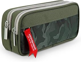 Large Capacity School Pencil Case, School Cases with 3 Zippers for Boys & Girls, 22 cm (Green Camouflage)