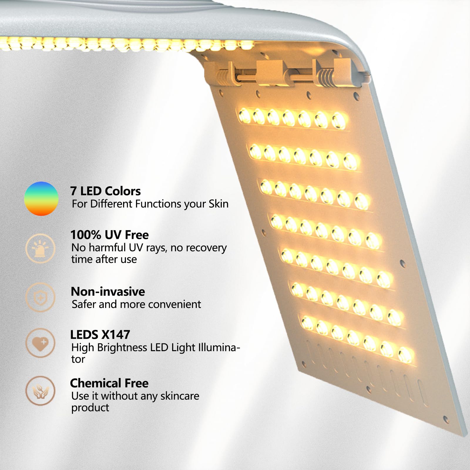 Terapia de luz roja para la cara,Terapia de luz roja,Terapia de luz LED para la cara,Terapia de luz de 7 colores para el cuidado de la piel corporal en casa 4