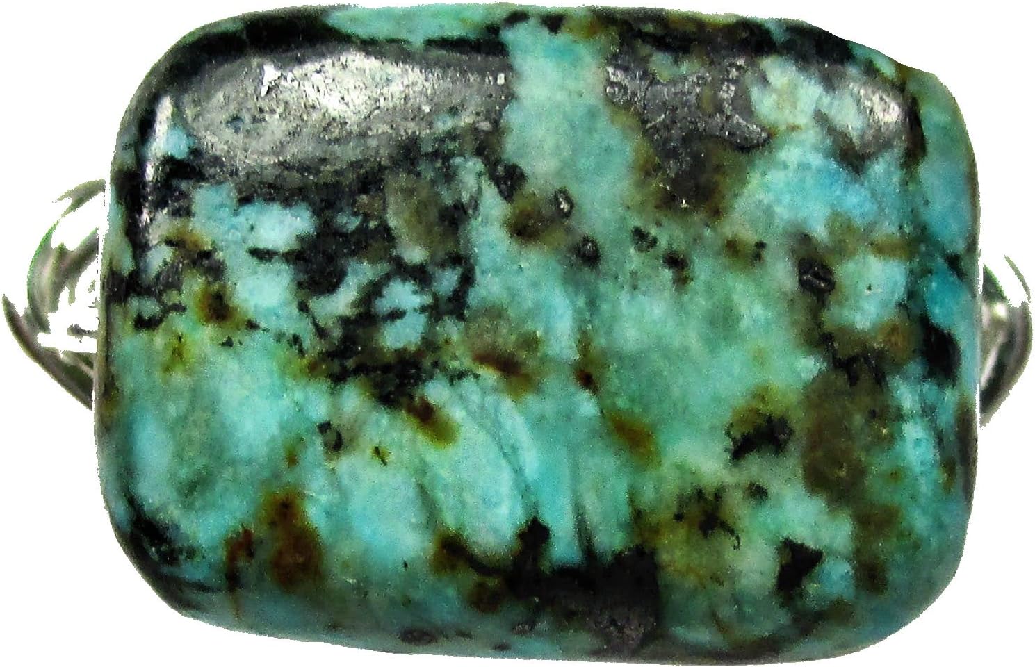 African Turquoise Gemstone Handmade Copper-Gold-Silver Solitaire Wire Wrap Womens Ring Jewelry Gift for Her Hand-Crafted in USA