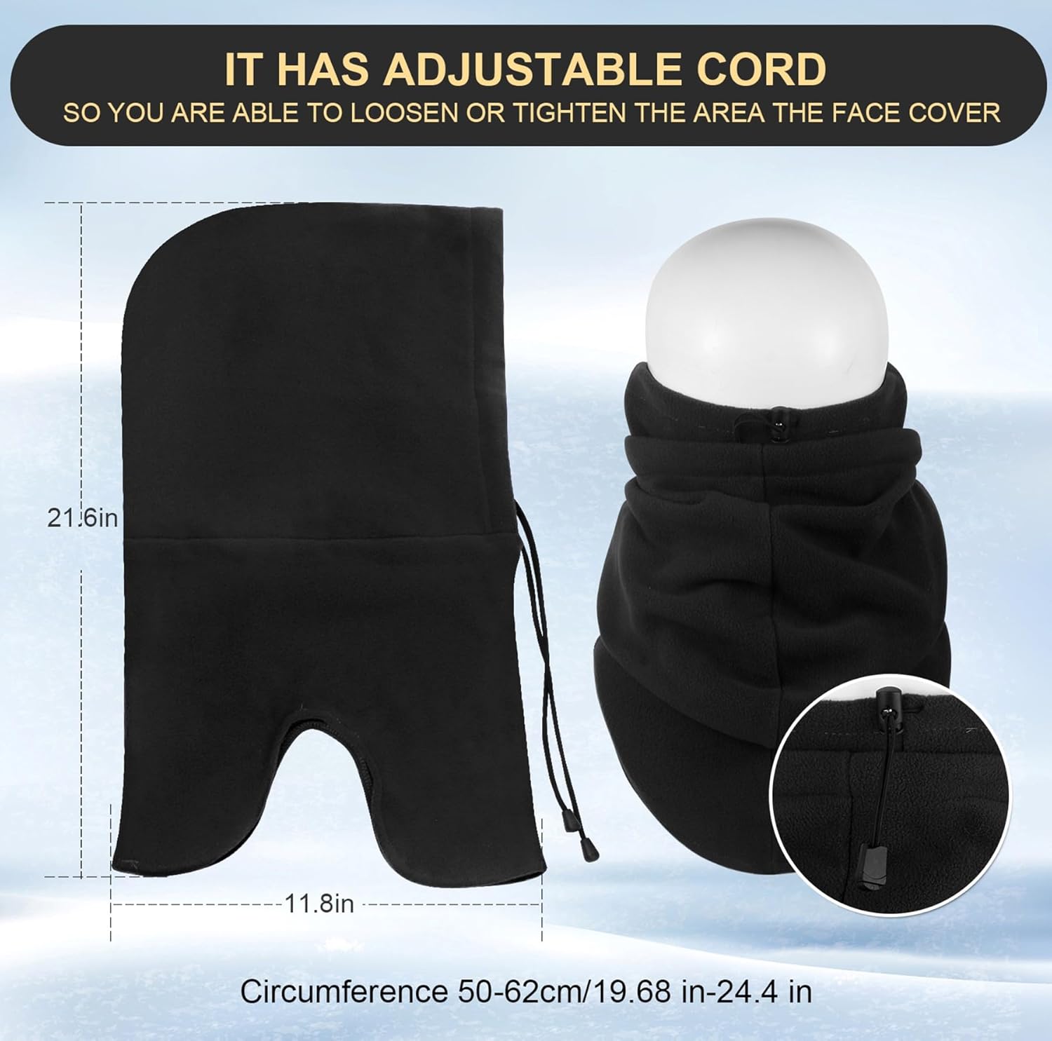 Ski Mask Balaclava Winter Face Mask Men and Women Windproof Thermal Cold Weather Gear Motorcycle Snowboard Hat Neck Warmer - Image 4
