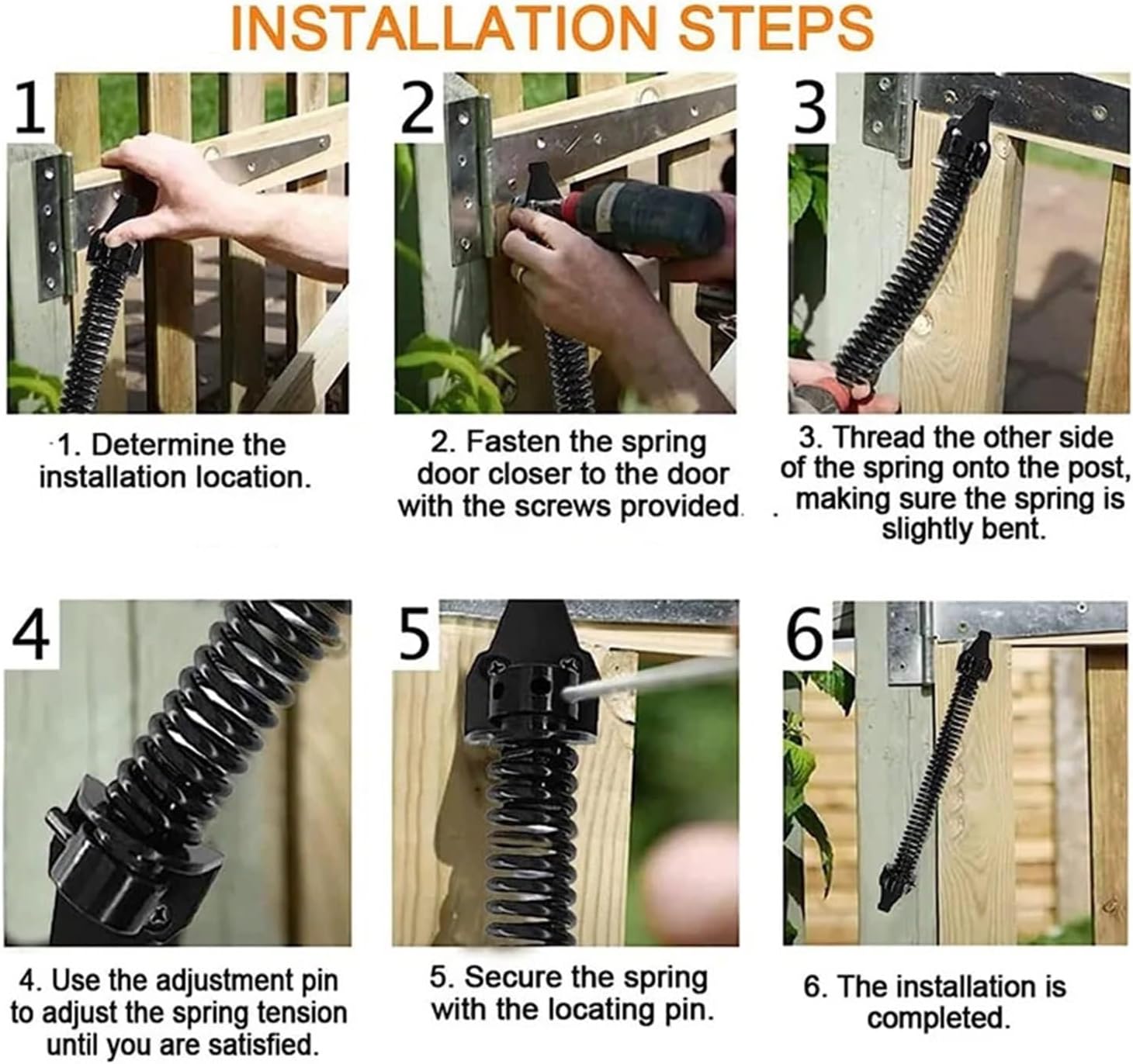 Gate Spring 2Pcs Tension Spring Adjustable Door Closer Automatic Door Closer Gate Springs Door Closer with Screws