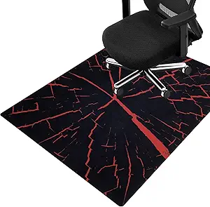 HiiARug Chair Mat for Hardwood Floor Anti-Slip Floor Protector Rectangle Gaming Computer Chair Mat Large Chair Carpet for Home Office Gaming Room (Rectangle 47"x35", Red)