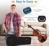 4/4 Geigenkoffer Koffer Violine Case Geigenkasten Violinenkoffer mit Rucksackriemen, 78 × 26 × 12,5cm - 4