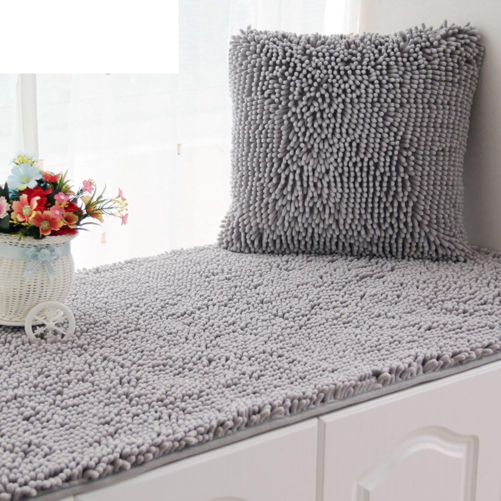 SGDSTGGDFH Chenille,plush anti-slip floating window mat custom window mat padded tatami mat balcony cushion cushion-H 60x180cm(24x71inch)