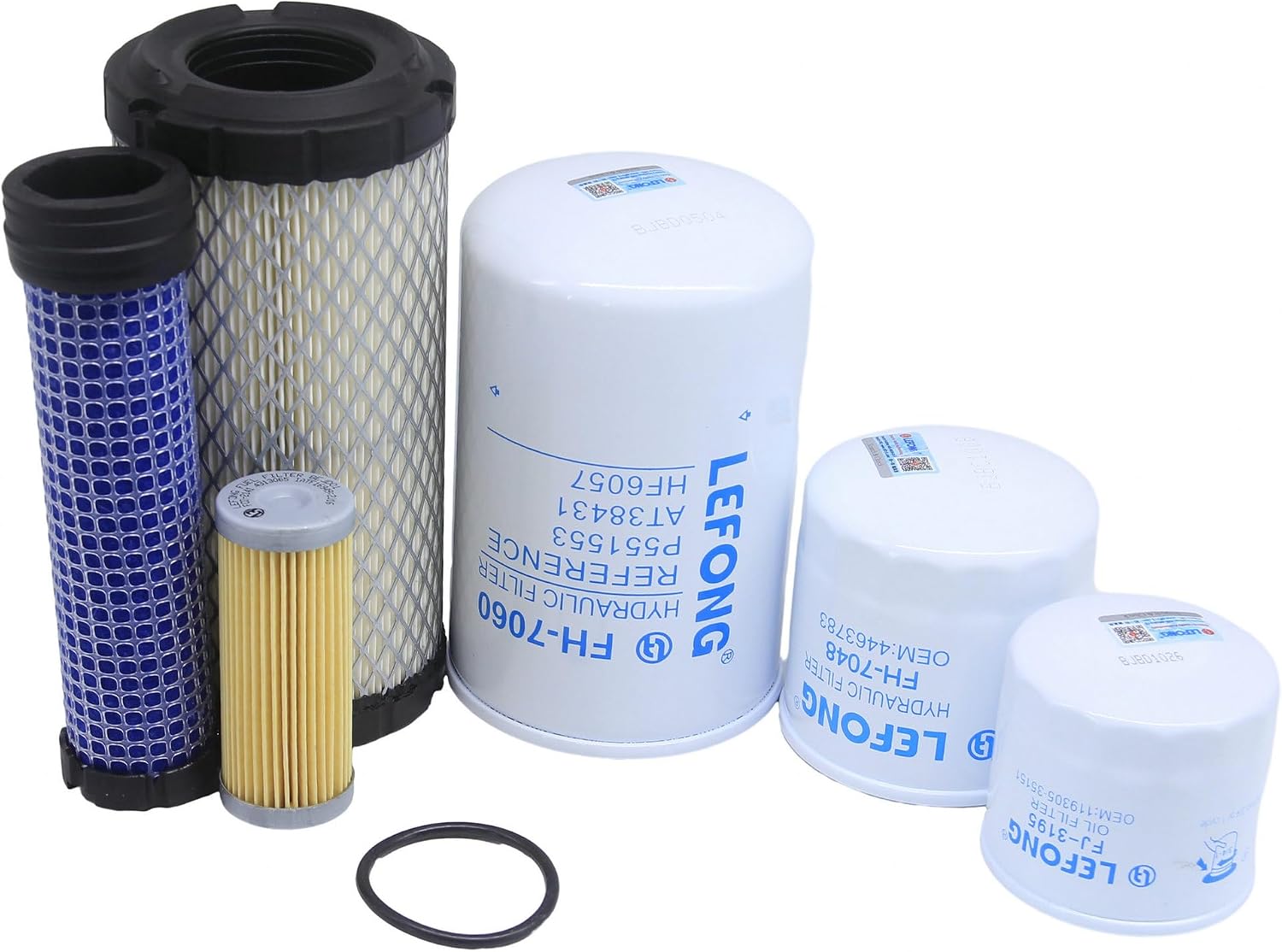 ST-1069 Filter Kit Compatible with 2022 LS MT225-S Compact Tractor Replaces Air Outer 40049450, Air Inner, Oil 11930535151, Fuel 12905355670, Hydraulic 40220109, Hydrostatic 40195621 (6 Pcs)