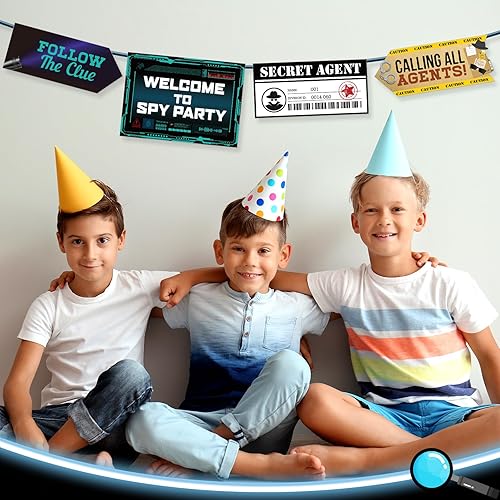 Miniatura 5 de 20 piezas de agente secreto secreto espía decoración de fiesta de cumpleaños decoración de fiesta temática de detective letrero direccional para