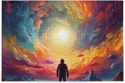 Galaxy Sky Jigsaw Puzzles 500 Pieces for Adults,Learning Educational Puzzles,Difficult and Challenge Families Toys with Mesh Storage Bag 2012165