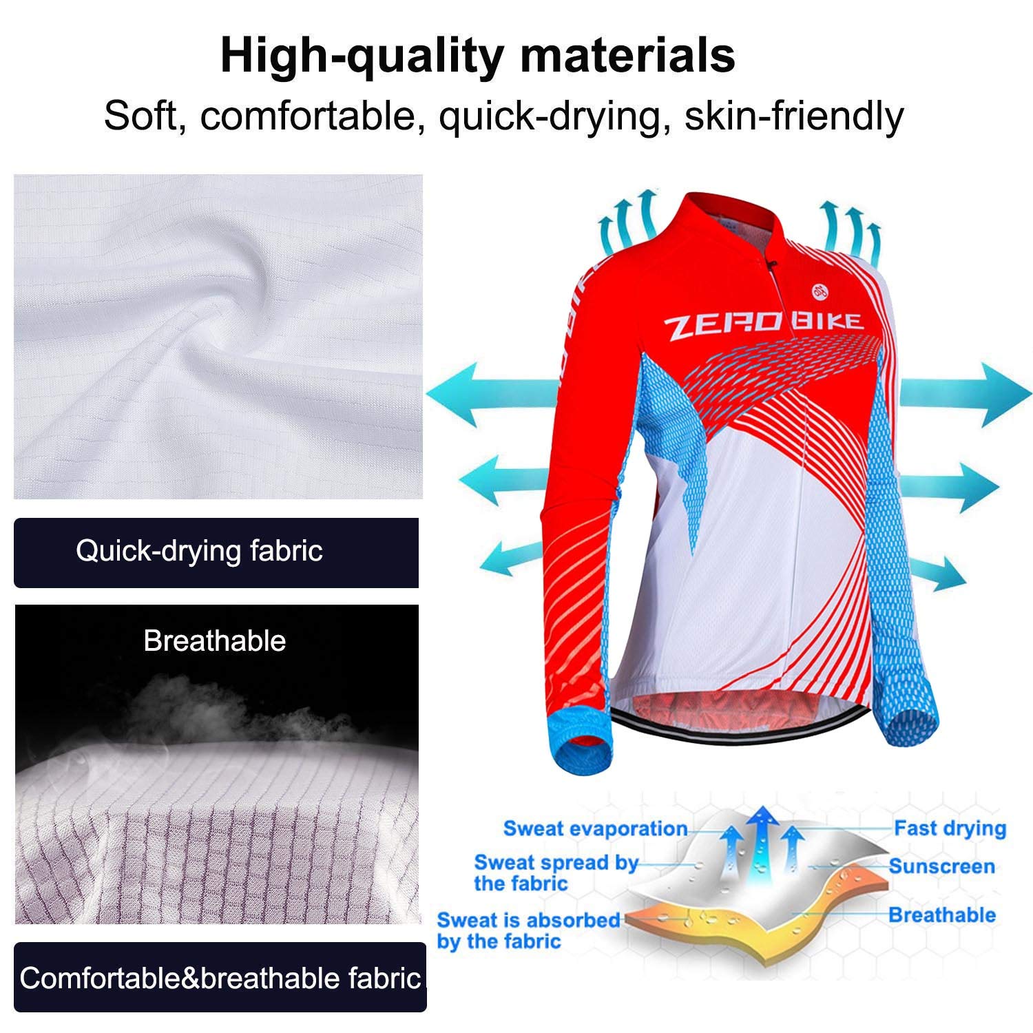 Donne Manica Manica Lunga Jersey Abbigliamento Set, Ciclismo Jersey Camicia Gel Imbottito Pantaloni Ciclismo Equitazione Bike Sportswear