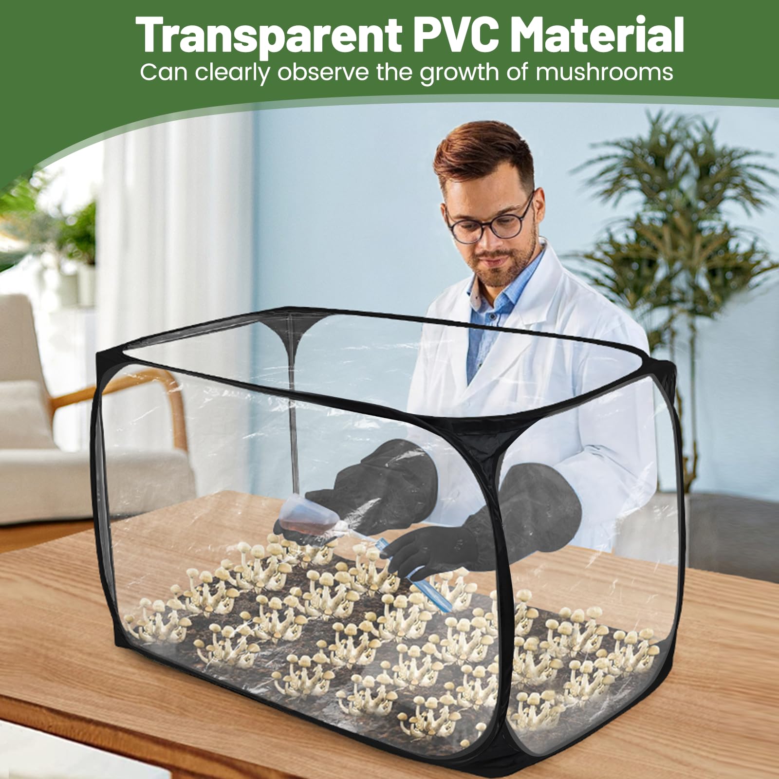 Pilzzuchtzelt 91x59x58 Cm - PVC Still Air Box Für Mykologie