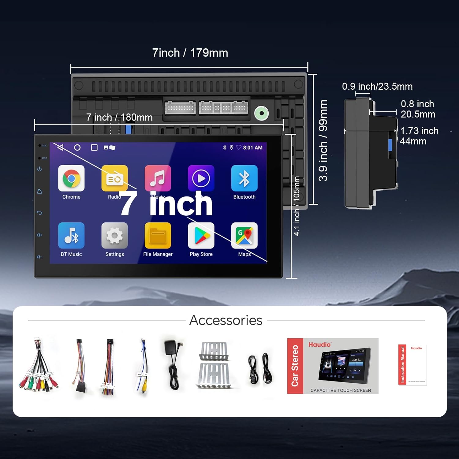 Haudio Head Unit with Wireless HD Mirror Link