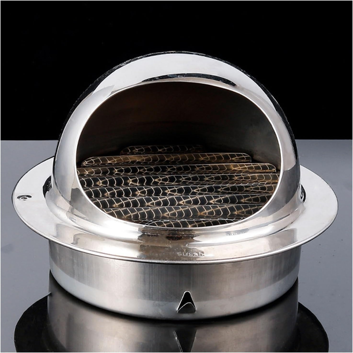 Stainless steel vents,exhaust fan cover,Round Air Vent Outlet Cap Wall Air Ventilation Outlet Hood，Ventilation Cover,Wall Vent Round Air Vent Ventilation，Air Soffit Vents for Kitchen,with Gloves (Size
