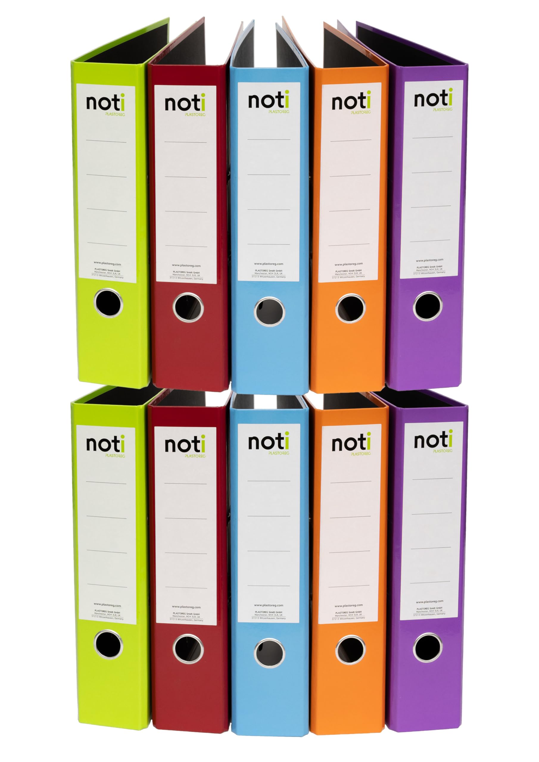 Eastlight A4 Bright Colour Lever Arch File Assorted, Box of 10