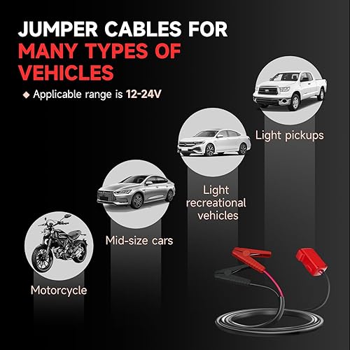 Miniatura 3 de Abrazaderas de cable de puente para batería Milwaukee M18B2 de 18 V, arrancador de puente con adaptador, cables de refuerzo automotrices portátiles