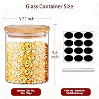 Vista 2 de SLifeJars - Tarros de vidrio con tapas de bambú de 16 onzas, 12 tarros de vidrio para almacenamiento de alimentos con etiquetas regrabables, tarro