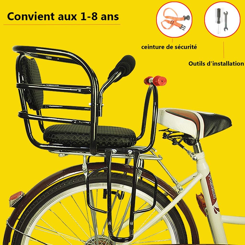 Vélo électrique siège arrière enfant bébé avec Garde-Corps Haut