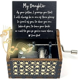 ukebobo Father to Daughter Gift, Daughter Wooden Music Box from Dad, You are My Sunshine Music Box, Birthday Christmas Graduate Gifts for Daughter, Support Gift for Daughter-617