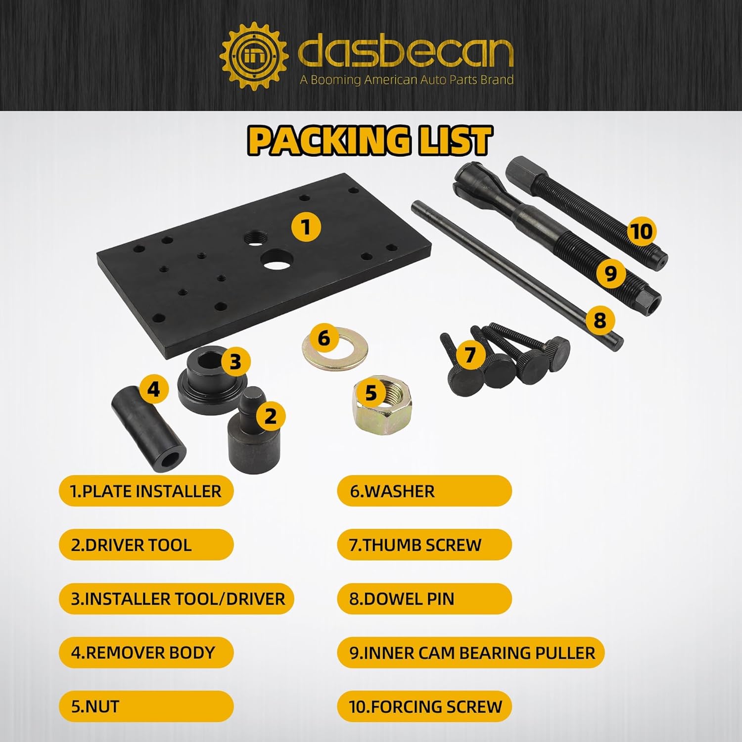 Dasbecan Inner Cam Bearing Installer Tool with Remove Puller Kit Compatible with Harley Davidson M8 Milwaukee 8 Engines 2018-2025, Cam Bearing Installation Tool