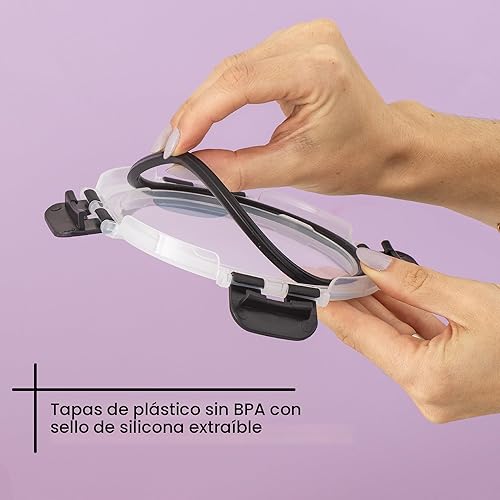 Miniatura 4 de JoyJolt 24 recipientes de almacenamiento de vidrio de borosilicato con tapas, 12 recipientes herméticos/aptos para congelador para almacenamiento