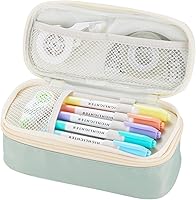 Vista 11 de Dugio Estuche grande para lápices para niños, adolescentes, niños, con cremallera, con asa, organizador para lápices, estuche estético