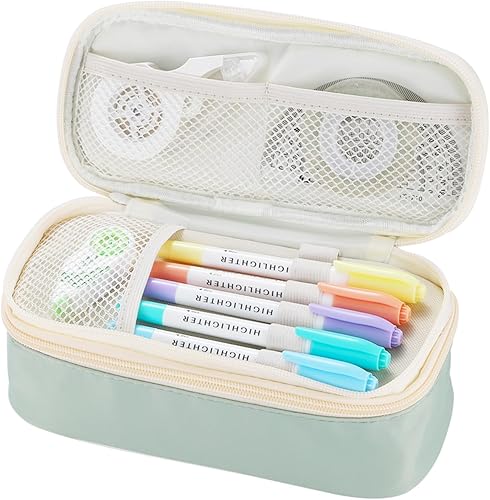 Miniatura 11 de Dugio Estuche grande para lápices para niños, adolescentes, niños, con cremallera, con asa, organizador para lápices, estuche estético