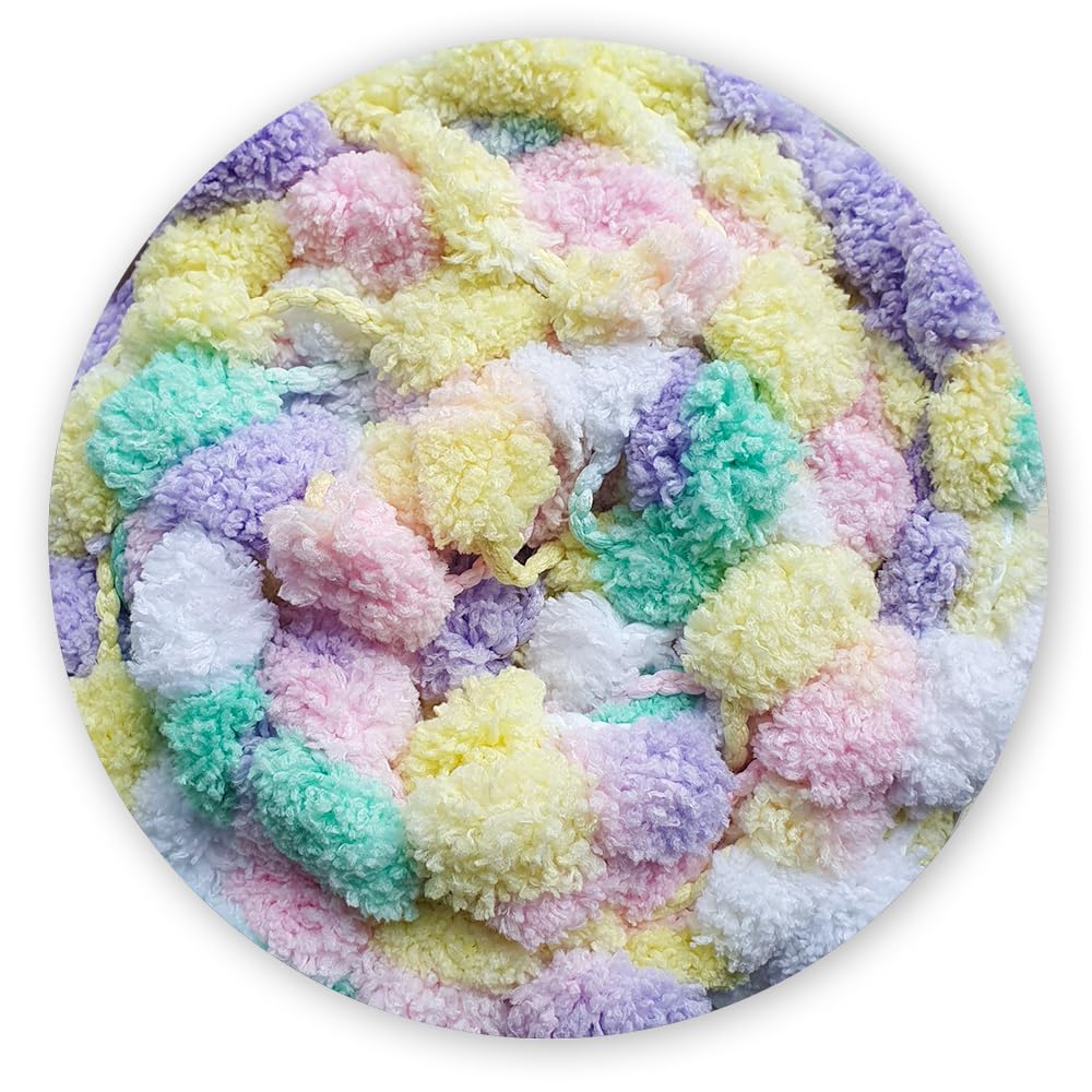 James C Brett Munchkin Pom Pom Knitting Yarn 200g Ball Super Chunky (MK03, 3 Balls)