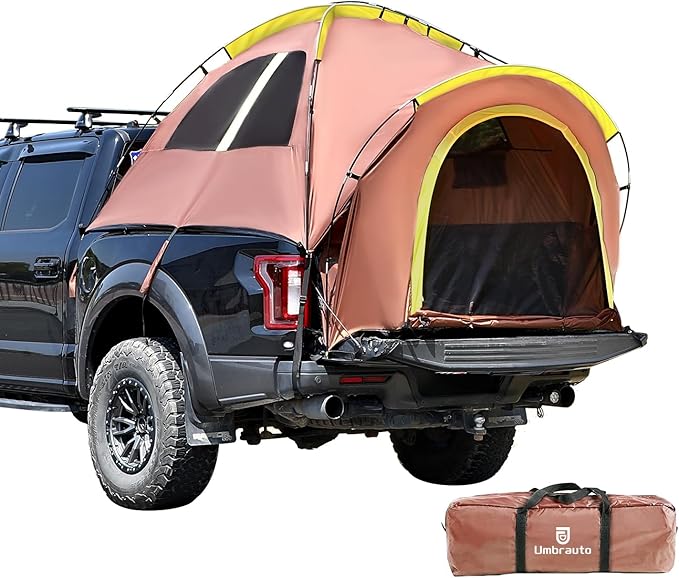 Umbrauto Truck Bed Tent, Waterproof PU2000mm Single Layer Truck Tents for 5.5-5.8'Ft, Full Size Pickup Tent Camping for 2 Person with Carry Bag