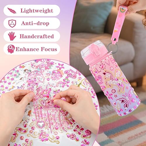Miniatura 7 de Regalos para niñas de 5, 6, 7, 8, 9, 10, 11 años, decora tus propios kits de botellas de agua, botellas de beber, manualidades para adolescentes