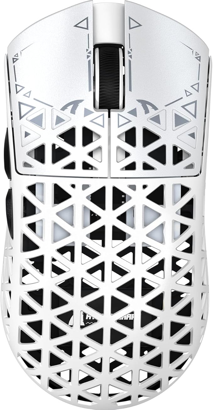 ATTACK SHARK R5Ultra 8K Carbon Fiber Wireless Gaming Mouse with 42000 DPI -PAW3950 MAX Sensor -39g Ultra-Lightweight-Nordic 52840 MCU Chip-Wired/BT/2.4GHz Wirelss Programmable Mouse for PC/Mac (White)